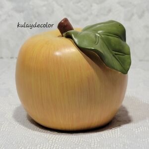 Vintage Hand Painted Resin Apple Figurine Heavy Kitchen Decor Fruit Sculpture 5"